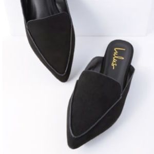 Joelle Black Suede Loafer Slides - 8.5